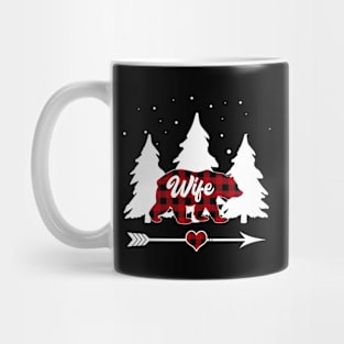 Wife Bear Buffalo Plaid Christmas Matching Family Pajama Mug